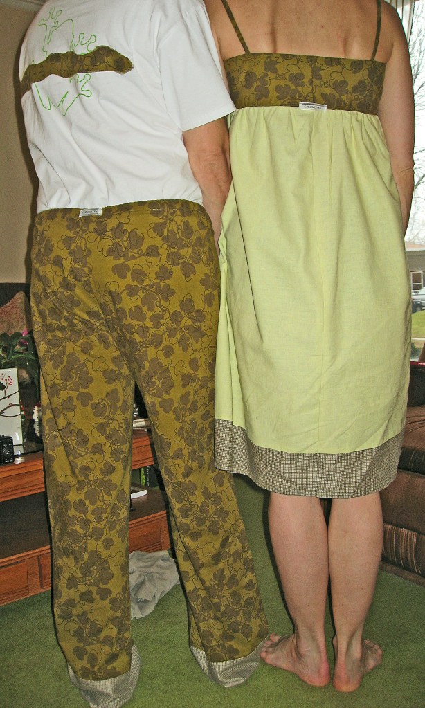 Pajamas and Nightgown in Coordinating Fabric